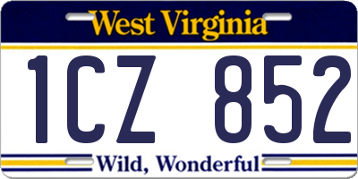 WV license plate 1CZ852