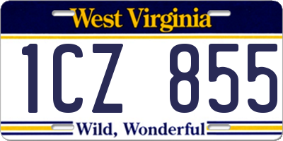 WV license plate 1CZ855