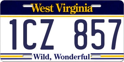 WV license plate 1CZ857