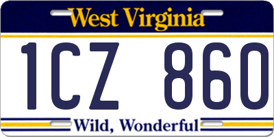 WV license plate 1CZ860