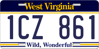 WV license plate 1CZ861