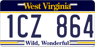 WV license plate 1CZ864