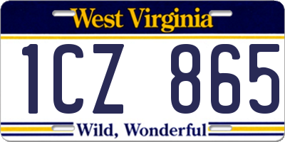 WV license plate 1CZ865