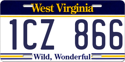 WV license plate 1CZ866