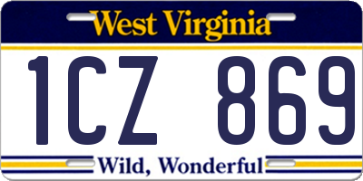WV license plate 1CZ869