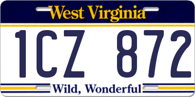 WV license plate 1CZ872