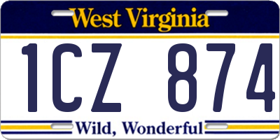 WV license plate 1CZ874