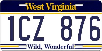 WV license plate 1CZ876