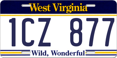 WV license plate 1CZ877