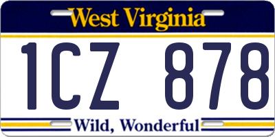 WV license plate 1CZ878