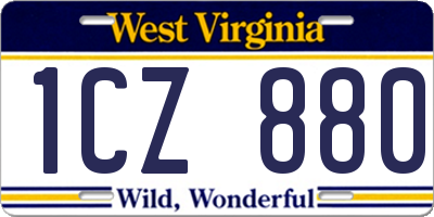 WV license plate 1CZ880