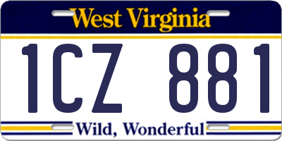 WV license plate 1CZ881