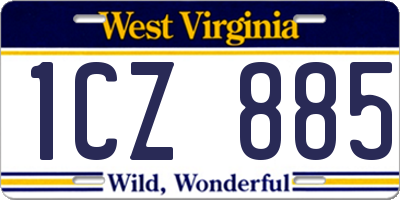 WV license plate 1CZ885