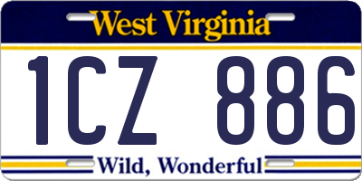 WV license plate 1CZ886