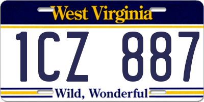 WV license plate 1CZ887