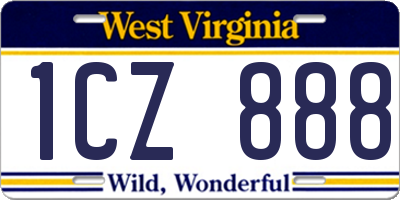 WV license plate 1CZ888