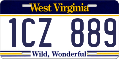 WV license plate 1CZ889