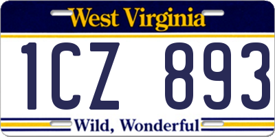 WV license plate 1CZ893