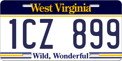 WV license plate 1CZ899