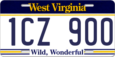 WV license plate 1CZ900