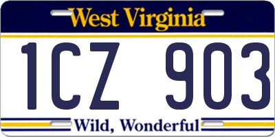 WV license plate 1CZ903