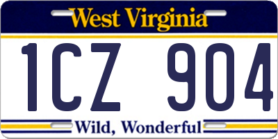 WV license plate 1CZ904
