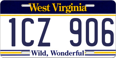 WV license plate 1CZ906
