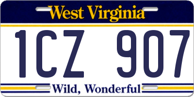 WV license plate 1CZ907