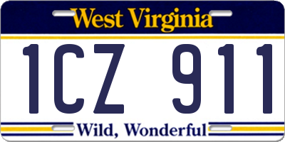 WV license plate 1CZ911
