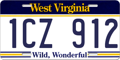 WV license plate 1CZ912