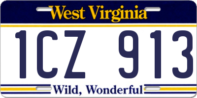 WV license plate 1CZ913