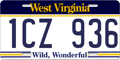 WV license plate 1CZ936