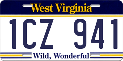 WV license plate 1CZ941