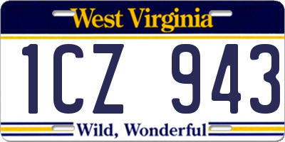 WV license plate 1CZ943