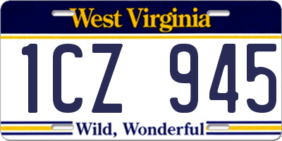 WV license plate 1CZ945