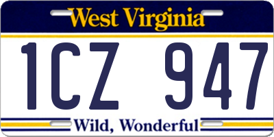 WV license plate 1CZ947