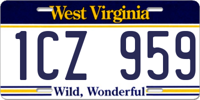 WV license plate 1CZ959