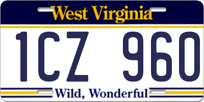 WV license plate 1CZ960