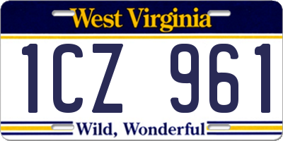 WV license plate 1CZ961