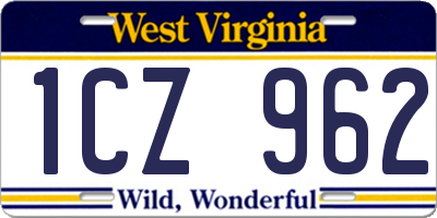 WV license plate 1CZ962