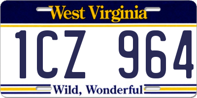 WV license plate 1CZ964