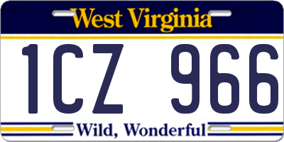 WV license plate 1CZ966
