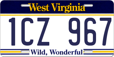 WV license plate 1CZ967