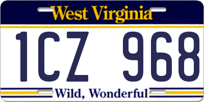 WV license plate 1CZ968