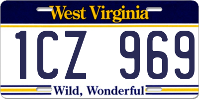 WV license plate 1CZ969