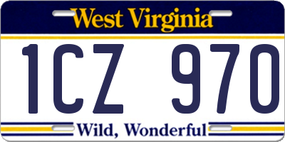 WV license plate 1CZ970