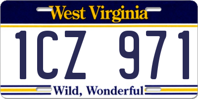 WV license plate 1CZ971