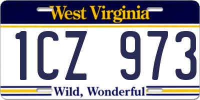 WV license plate 1CZ973