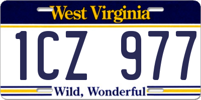 WV license plate 1CZ977