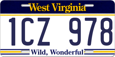 WV license plate 1CZ978